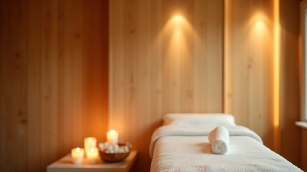 Serene spa environment with candles, warm lighting, and peaceful wellness setting in Latvia
