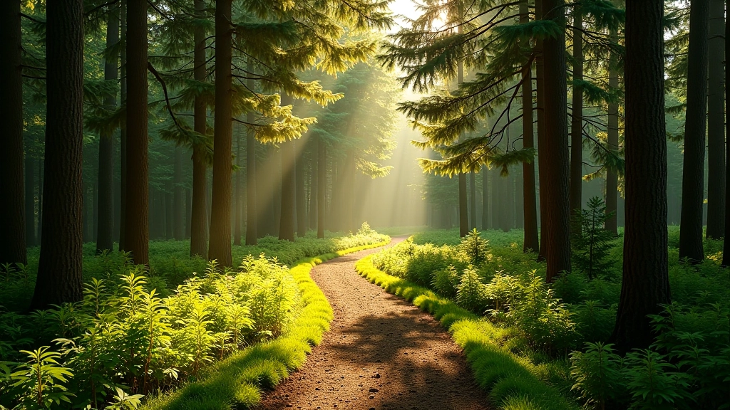 Forest path in countryside
